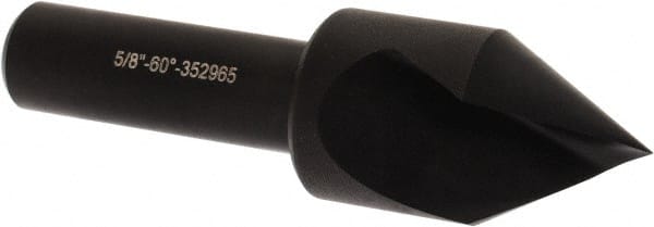 Hertel - 5/8" Head Diam, 3/8" Shank Diam, 1 Flute 60° High Speed Steel Countersink - Industrial Tool & Supply