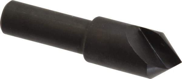 Hertel - 1/2" Head Diam, 3/8" Shank Diam, 1 Flute 82° High Speed Steel Countersink - 2" OAL, Straight Shank - Industrial Tool & Supply