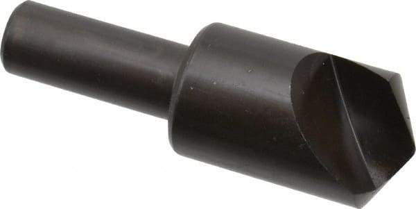 Hertel - 7/8" Head Diam, 1/2" Shank Diam, 1 Flute 120° High Speed Steel Countersink - 2-3/4" OAL, Straight Shank - Industrial Tool & Supply
