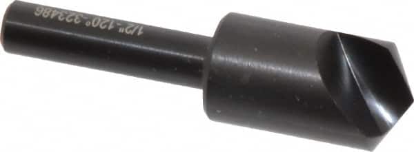 Hertel - 1/2" Head Diam, 1/4" Shank Diam, 1 Flute 120° High Speed Steel Countersink - Industrial Tool & Supply