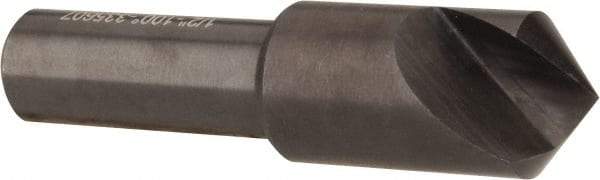 Hertel - 1/2" Head Diam, 1/4" Shank Diam, 1 Flute 100° High Speed Steel Countersink - 2" OAL, Straight Shank - Industrial Tool & Supply