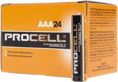 Duracell - Size AAA, Alkaline, 24 Pack, Standard Battery - 1.5 Volts, Button Tab Terminal - Industrial Tool & Supply