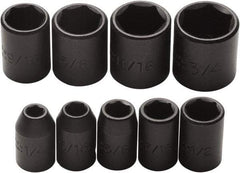 Proto - 9 Piece 3/8" Drive Impact Socket Set - 6 Points, 1/4" to 3/4" Range, Inch Measurement Standard - Industrial Tool & Supply