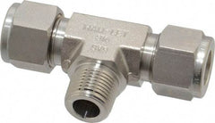 Ham-Let - 1/2" OD, Grade 316Stainless Steel Male Branch Tee - Comp x Comp x MNPT Ends - Industrial Tool & Supply