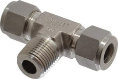 Ham-Let - 1/2" OD, Grade 316Stainless Steel Male Branch Tee - Comp x Comp x MNPT Ends - Industrial Tool & Supply