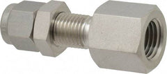 Ham-Let - 1/4" OD, Grade 316Stainless Steel Bulkhead Female Connector - Comp x FNPT Ends - Industrial Tool & Supply