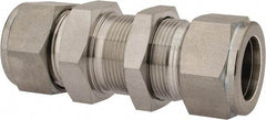 Ham-Let - 3/4" OD, Grade 316Stainless Steel Bulkhead Union - Comp x Comp Ends - Industrial Tool & Supply