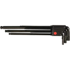 Wiha - 9 Piece, L-Key Long Arm Ball End Hex Key Set - 1.5 to 10mm Range, Chrome Vanadium Molybdenum - Industrial Tool & Supply