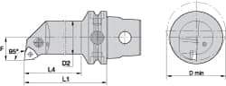 Kennametal - Left Hand Cut, Size KM63, WN.. Insert Compatiblity, Internal Modular Turning & Profiling Cutting Unit Head - 17mm Ctr to Cutting Edge, 125mm Head Length, Through Coolant, Series Kenlever - Industrial Tool & Supply