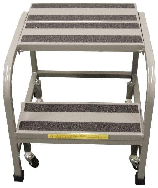 PW Platforms - 2 Step Stand - Office Mobile Stand, 300 Lb Capacity, 20" Platform Height, 26" Base Width x 22" Base Depth - Industrial Tool & Supply