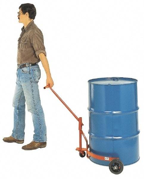 Made in USA - 1,000 Lb Load Capacity, 55 Gal Drum Dolly - 33" Wide x 38-1/2" High, 3 Wheels - Industrial Tool & Supply