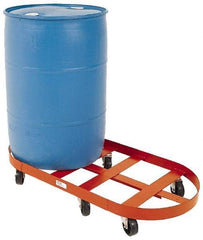 Made in USA - 1,800 Lb Load Capacity, 30 Gal Drum Dolly - 19-1/2" Wide x 6-3/4" High, 6 Wheels - Industrial Tool & Supply