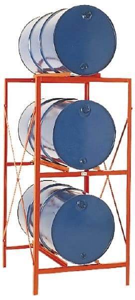 Made in USA - 2,400 Lb Load Capacity, 30 & 55 Gal Drum Storage Rack - 33" Wide x 70" High - Industrial Tool & Supply