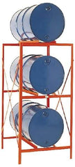 Made in USA - 2,400 Lb Load Capacity, 30 & 55 Gal Drum Storage Rack - 33" Wide x 70" High - Industrial Tool & Supply