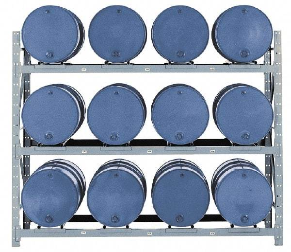 Made in USA - 19,300 Lb Load Capacity, 30 & 55 Gal Drum Pallet Rack - 105" Wide x 120" High - Industrial Tool & Supply