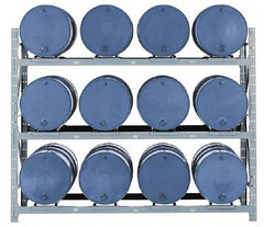 Made in USA - 19,300 Lb Load Capacity, 30 & 55 Gal Drum Pallet Rack - 102" Wide x 120" High - Industrial Tool & Supply