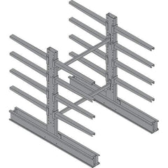 Made in USA - 8' High Double Sided Cantilever Rack - With Lip, 43,000 Lb Capacity, 65" Base Length, 24" Arm Length - Industrial Tool & Supply