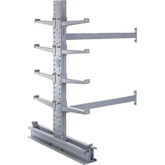 Made in USA - 8' High Double Sided Cantilever Rack - With Lip, 43,000 Lb Capacity, 65" Base Length, 24" Arm Length - Industrial Tool & Supply