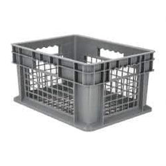 Akro-Mils - 0.89 Cu Ft, 30 Lb Load Capacity Gray Polyethylene Tote Container - Stacking, 15.8" Long x 11.8" Wide x 8.3" High - Industrial Tool & Supply