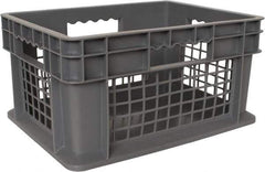 Akro-Mils - 0.89 Cu Ft, 83 Lb Load Capacity Gray Polyethylene Tote Container - Stacking, 15.8" Long x 11.8" Wide x 8.3" High - Industrial Tool & Supply