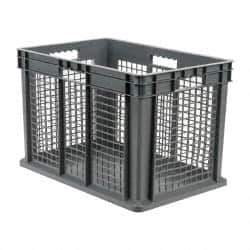 Akro-Mils - 3.55 Cu Ft, 150 Lb Load Capacity Gray Polyethylene Tote Container - Stacking, 23.3" Long x 15.8" Wide x 16.1" High - Industrial Tool & Supply