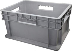 Akro-Mils - 0.89 Cu Ft, 83 Lb Load Capacity Gray Polyethylene Tote Container - Stacking, 15.8" Long x 11.8" Wide x 8.3" High - Industrial Tool & Supply