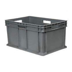 Akro-Mils - 2.67 Cu Ft, 125 Lb Load Capacity Gray Polyethylene Tote Container - Stacking, 23.3" Long x 15.8" Wide x 12.3" High - Industrial Tool & Supply