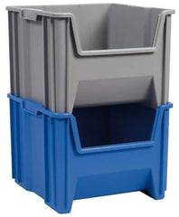 Akro-Mils - 75 Lb. Load Capacity, 15-1/4" Deep, Red Polypropylene Hopper Stacking Bin - 12-7/16" High x 19-7/8" Wide x 15-1/4" Long - Industrial Tool & Supply
