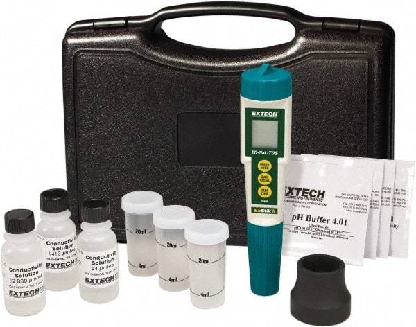 Extech - 0 to 14 pH, Conductivity/TDS/Salinity/Temp Meter - Industrial Tool & Supply