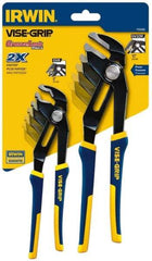 Irwin - 2 Piece GrooveLock Plier Set - Comes in Clamshell - Industrial Tool & Supply