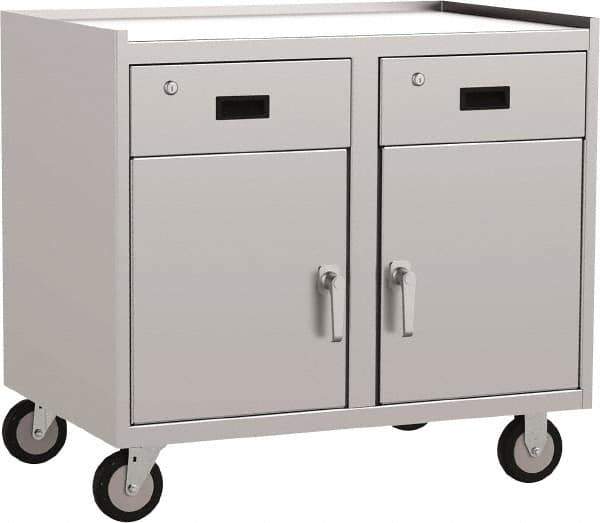 Jamco - 36" Wide x 34" High x 18" Deep, Mobile Closed Cabinet - 1,200 Lb Capacity, 18" Shelf Clearance - Industrial Tool & Supply