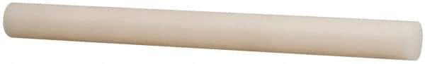 Made in USA - 1' Long, 3/8" Diam, PVDF / KYNAR Plastic Rod - ±0.2" Length Tolerance, +0.020/- 0.000" Diam Tolerance, Shore D-72 Hardness, Natural (Color) - Industrial Tool & Supply