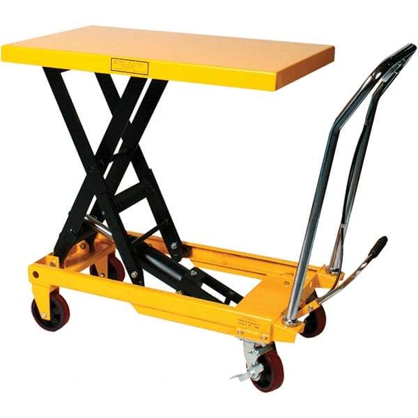 Wesco Industrial Products - 2,200 Lb Capacity Manual Hydraulic Scissor Lift Table - 15" to 39" Lift Height, 40" Platform Length x 20" Platform Width - Industrial Tool & Supply