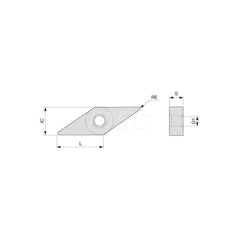 Turning Insert:  VNMG331CF T5115,  Solid Carbide TiCN, Al2O3 & TiN Finish,  Neutral,  3/8″ Inscribed Circle,  0.0160″ Corner Radius,  35.0 &deg N/A Diamond,  Series  VNMG
