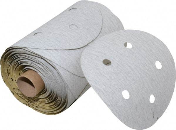 3M - 5" Diam, 120 Grit Silicon Carbide Adhesive PSA Disc - Fine Grade, Gray, A Weighted Backing, Flexible, Use with Random Orbital Sanders - Industrial Tool & Supply