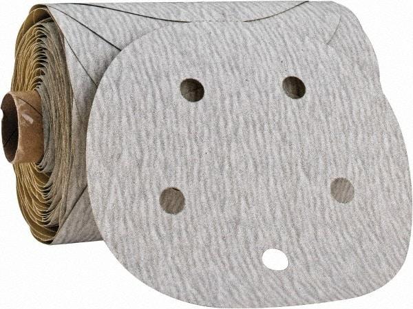 3M - 5" Diam, 220 Grit Silicon Carbide Adhesive PSA Disc - Very Fine Grade, Gray, A Weighted Backing, Flexible, Use with Random Orbital Sanders - Industrial Tool & Supply