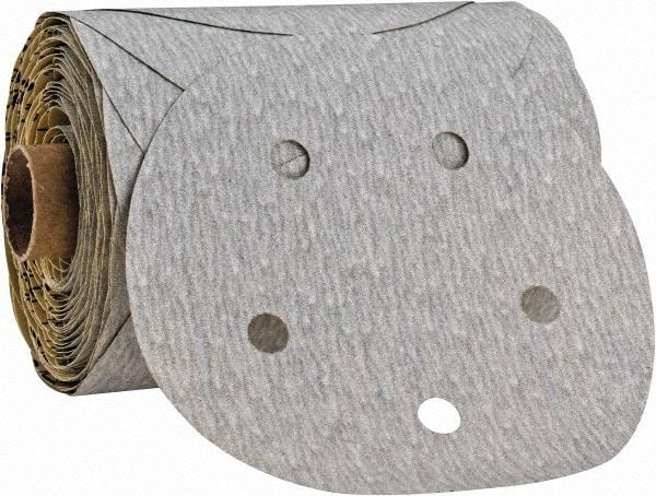 3M - 5" Diam, 180 Grit Silicon Carbide Adhesive PSA Disc - Very Fine Grade, Gray, A Weighted Backing, Flexible, Use with Random Orbital Sanders - Industrial Tool & Supply