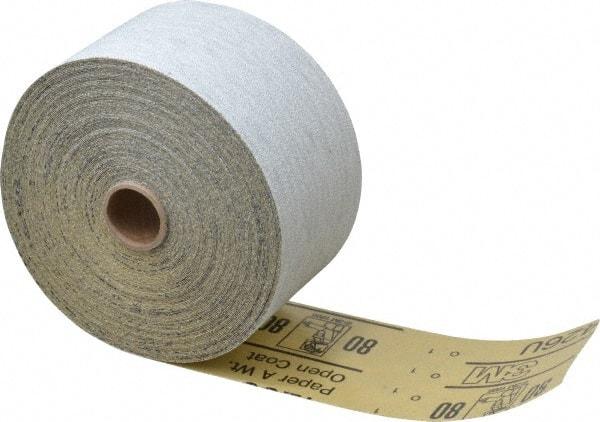 3M - 80 Grit, Silicon Carbide Adhesive Backed Sanding Sheets - Sheet Roll, 2-3/4" x 25 Yds., Medium Grade, A Weighted Backing - Industrial Tool & Supply