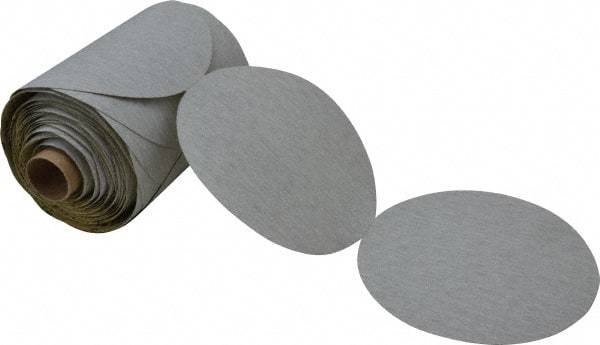 3M - 5" Diam, 120 Grit Silicon Carbide Adhesive PSA Disc - Fine Grade, Gray, A Weighted Backing, Flexible, Use with Random Orbital Sanders - Industrial Tool & Supply