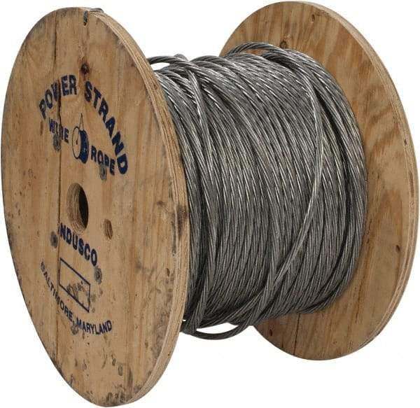 WorkSmart - 3/8" Diam, Aircraft Cable - 10,800 Lb Breaking Strength, 1 x 7 Single Strand - Industrial Tool & Supply