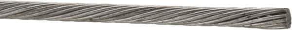 Value Collection - 5/32" Diam, Aircraft Cable - 3,300 Lb Breaking Strength, 1 x 19 Single Strand - Industrial Tool & Supply