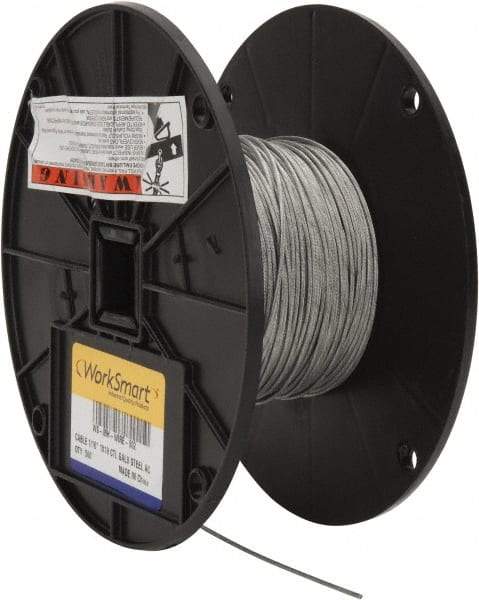Value Collection - 1/16" Diam, Aircraft Cable - 500 Lb Breaking Strength, 1 x 19 Single Strand - Industrial Tool & Supply