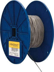 Value Collection - 1/16" x 3/64" Diam, Aircraft Cable - 270 Lb Breaking Strength, 7 x 7 Strand Core, Vinyl Coating - Industrial Tool & Supply