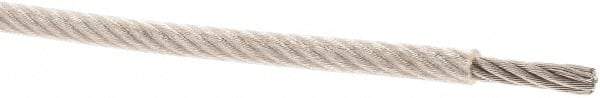 Value Collection - 3/16" x 1/8" Diam, Aircraft Cable - 1,760 Lb Breaking Strength, 7 x 19 Strand Core, Vinyl Coating - Industrial Tool & Supply