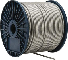 Value Collection - 3/16" x 3/32" Diam, Aircraft Cable - 920 Lb Breaking Strength, 7 x 7 Strand Core, Vinyl Coating - Industrial Tool & Supply