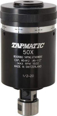 Tapmatic - Model 50X, No. 6 Min Tap Capacity, 1/2 Inch Max Mild Steel Tap Capacity, 1/2-20 Mount Tapping Head - 22100 (J421), 22000 (J422) Compatible, Includes Tap Clamping Wrenches, for Manual Machines - Exact Industrial Supply
