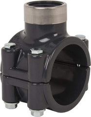 Value Collection - 2 x 1" PVC Plastic Pipe Clamp On Saddle with Viton O-Ring - Schedule 80, Pipe O.D. x SR Fipt End Connections - Industrial Tool & Supply