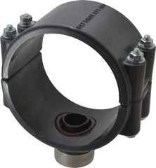 Value Collection - 4 x 1" PVC Plastic Pipe Clamp On Saddle with Viton O-Ring - Schedule 80, Pipe O.D. x SR Fipt End Connections - Industrial Tool & Supply