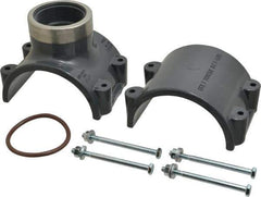 Value Collection - 4 x 2" PVC Plastic Pipe Clamp On Saddle with Viton O-Ring - Schedule 80, Pipe O.D. x SR Fipt End Connections - Industrial Tool & Supply