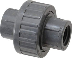 Value Collection - 3/8" PVC Plastic Pipe Union with EPDM O-Ring - Schedule 80, FIPT x FIPT End Connections - Industrial Tool & Supply